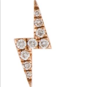 14K Single Diamond Lightning Bolt Stud Earring